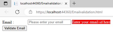 jquery Email Validation Example