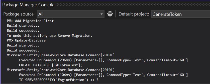 Generate Token in .NetCore