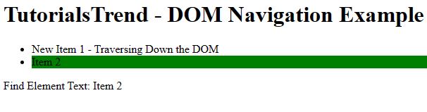 javascript DOM Navigation