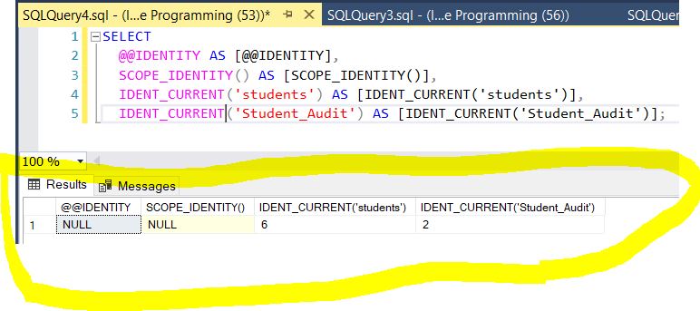SQL identity KeyWord